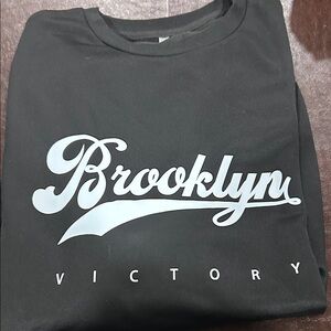 Brooklyn Victory Graphic Sweatshirt - Black with White Print